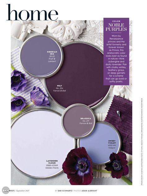 Glidden Paint, Purple Bedrooms, Purple Interior, Paint Color Palettes, Sweet Violets, Purple Paint, Colour Board, Paint Colors For Home, Colorful Garden