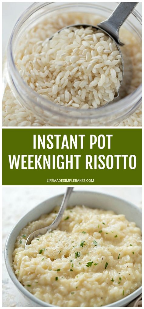 No time to babysit risotto on the stovetop? No problem! This Instant Pot weeknight risotto is easy, effortless and ready to go in just 20 minutes. It's a game changer! #instantpotrisotto #risotto #instantpotdinner #instantpot Instant Pot Risotto Recipes Easy, Food Sides, Allergy Recipes, Life Made Simple, Stove Top Recipes, Weekend Dinner, Kitchen Witchery, Rice Pilaf, Risotto Recipes