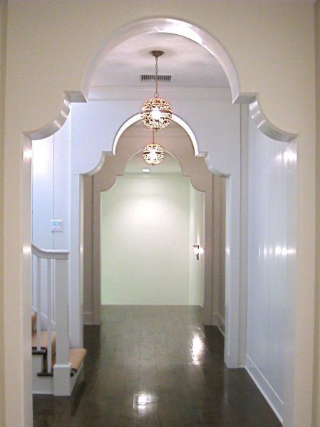 Gardiner Larson Master Hallway, Nautilus House, Archways In Homes, Decorative Arch, Arch Molding, Pool Design, Interior Paint Colors, False Ceiling Design, Paint Colors For Home