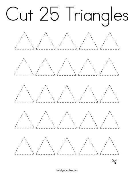 Cut 25 Triangles Coloring Page - Twisty Noodle Holiday Lettering, Kids Prints, Coloring Pages, Color