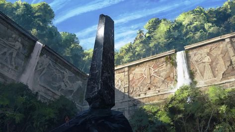 ArtStation - Obelisk, Quentin Stipp Fantasy Settings, Fantasy World Map, Fiction Idea, Location Inspiration, Scene Art, Fantasy Story, Fantasy Places, Fantasy Art Landscapes, Fantasy Concept Art