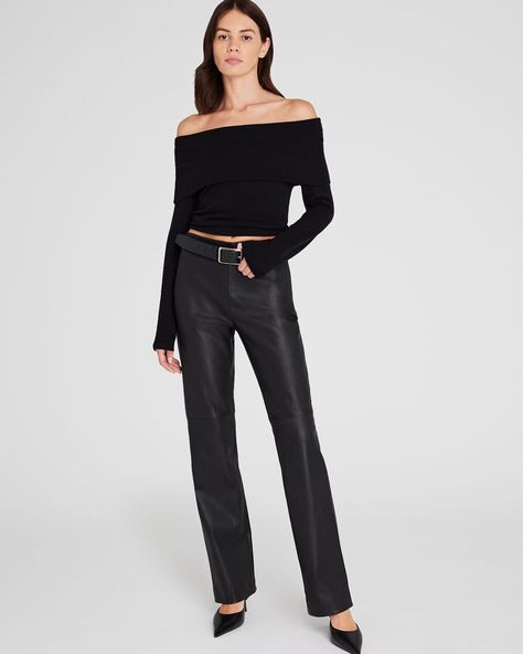 Full-Length Leather Pant Leather Pant, Pants Design, Club Monaco, Monaco, Black Pants, Full Length, Autumn Fashion, High Rise, Sleek