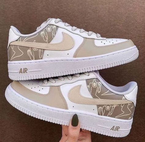 🔥 Air Force 1 🔥 (@af1.beasts) • Instagram photos and videos Zapatillas Nike Air Force, Custom Af1, Boty Nike, Skor Sneakers, Custom Kicks, Air Force 1 Custom, Custom Air Force 1, Brown Pattern, Corte De Cabelo Masculino