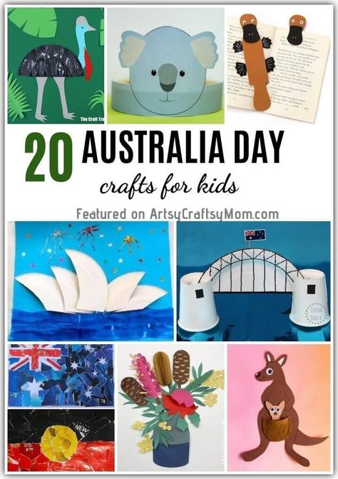 Australia Art Projects For Kids, Australia Day Activities For Kids, Australia Kids Crafts, Australia Day Craft, Australia Crafts For Kids, Around The World Crafts For Kids, Kangaroo Craft, Australia For Kids, Australia Day Celebrations