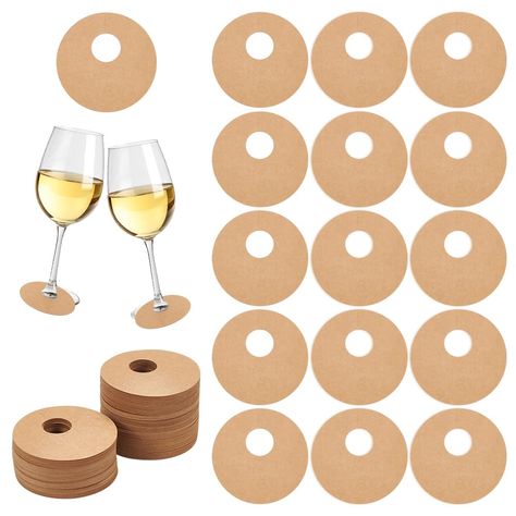 PRICES MAY VARY. Package & Size: You will receive 150 pieces burlywood color disposable blank paper wine tag, enough quantity for your daily use or big events! Size: about 7cm/2.8inch in diameter, 0.5mm thick, 20mm/0.8inch in inner diameter. Material & Design: The Tags are made of thick card paper. It will not be damaged or break down due to the collision between the glass, so you can continue to use them every time you fill it back up. Circular design, the inner circle is not in the center, lea Wine Glass Name Tags, Drink Name Tags, Wine Charms Diy, Thanksgiving Wine Glass, Wine Birthday Party, Wine Glass Tags, Thanksgiving Wine, Glass Markers, Wine Glass Markers