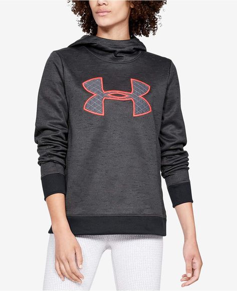 Armour Fleece Printed Metallic-Logo Hoodie #sleek#funnel#Update Matching Sweats, Under Armour Women, Metallic Logo, Trendy Plus Size, Under Armor, Grey Hoodie, Swimwear Tops, Fleece Hoodie, Sweatshirt Hoodie