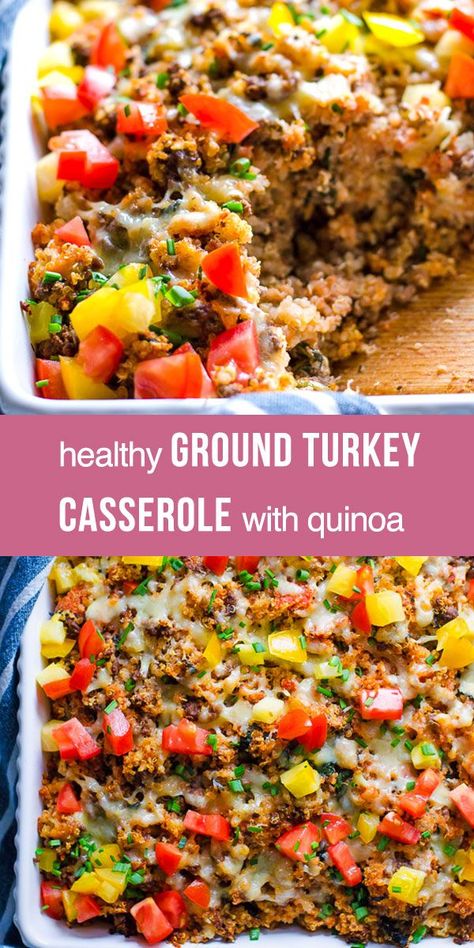 Ground Turkey Lentil Recipes, Ground Turkey Recipes Healthy Meal Prep Low Carb, Ground Turkey Casserole Recipes Healthy, Casserole Recipes For Dinner Healthy, Tofu Tempura, Ground Turkey And Quinoa, Turkey Tomato Sauce, Quinoa Casserole Recipes, Ground Turkey Casserole