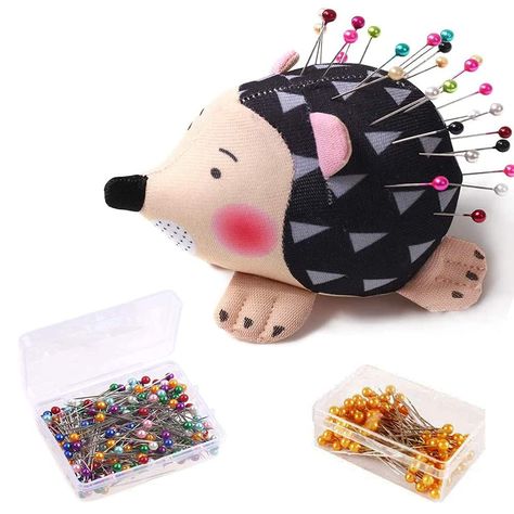 PRICES MAY VARY. 【Cute Hedgehog Shape Pin Cushion】Made of 100% cotton fabric coated and fully padded polyester, this hedgehog shape pincushion is very soft but thick, it can hold your needles or pins easily. 【Lightweight and Portable】This hedgehog shape pincushion is lightweight, big enough to use but small enough to put in a large stocking. The portable size makes it easy to store or carry outside. 【2 Box Pins Included】This hedgehog shape pin cushion set comes with 2 box pins, one is 100pcs is Needle Cushion, Sewing Supplies Storage, Sewing Storage, Hand Sewing Needles, Straight Pins, Cute Hedgehog, Sewing Needles, Diy Quilt, Sewing Organization