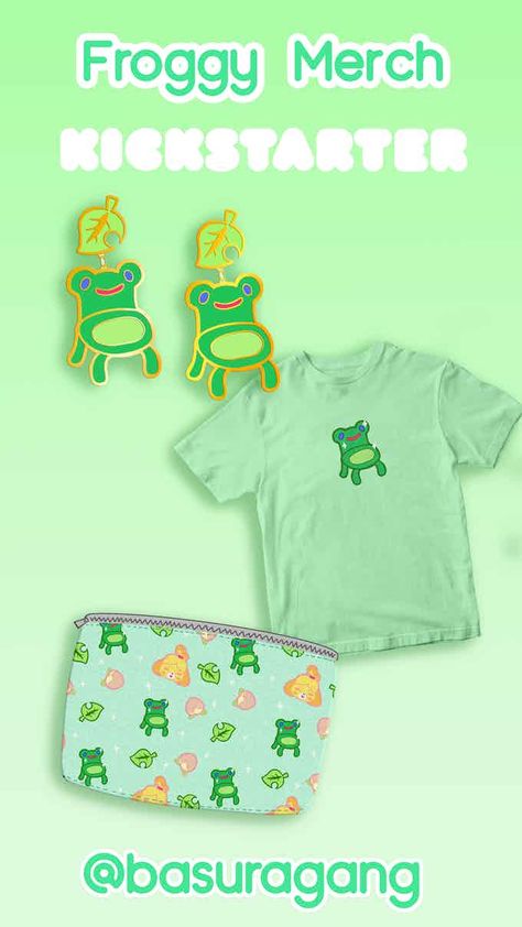 Acnh Merch, Froggy Crossing, Frog Earrings, Frog Life, Makeup Bags, The Frog, One Bag, Art Class, Paper Crafts Diy