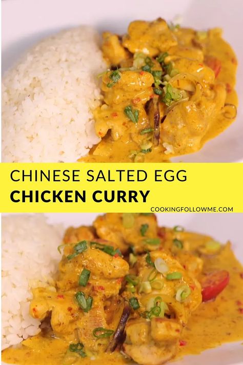 Salted Egg Chicken, Mango Dessert Recipes, Chinese Chicken Recipes, Amazing Chicken, Curry Ingredients, Mango Dessert, Coconut Milk Curry, Salted Egg, Global Cuisine