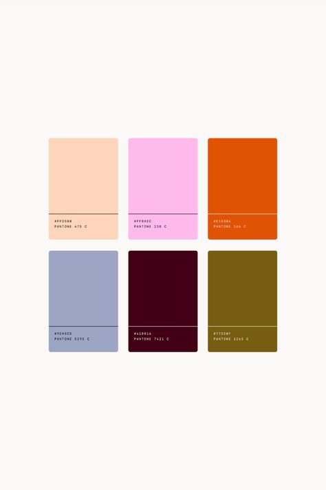 Bold Fall Color Palette, 2024 Trending Color Palette, Comfortable Color Palette, Wedding Business Branding, Colourful Brand Identity, Unique Colour Palette, Color Palettes With Pink, 2025 Color Palette, Purple And Red Color Palette