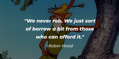 Walt Disney Production has always come up with some of the best animated movies, and the 1973 "Robin Hood" is one of them. This movie became popular soon after its release, providing its viewers with helpful life lessons. Read these 48 Disney "Robin Hood" Quotes for some inspiration. If you... Robin Hood Quotes Disney, Robin Hood Quotes, Prince John Robin Hood, Best Animated Movies, Tangled Quotes, Disney Robin Hood, Disney Lessons, Robin Hood 1973, Female Robin