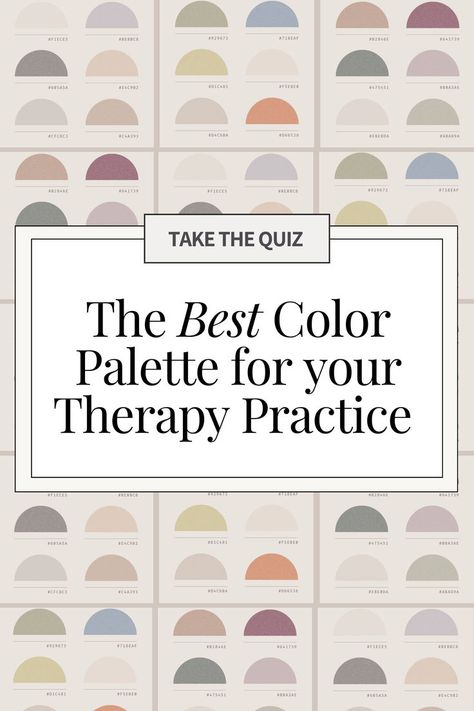 A quiz tailored for therapists and coaches to discover the perfect color palette for their website design. Ensure your site reflects your brand's essence and appeals to your ideal clients with a personalized color recommendation. Wellness Branding Color Palettes, Therapist Website Color Palette, Therapy Website Color Palette, Healing Colour Palette, Health Coach Brand Color Palette, Chakra Color Palette, Therapy Color Palette, Yoga Color Palette, Medical Color Palette