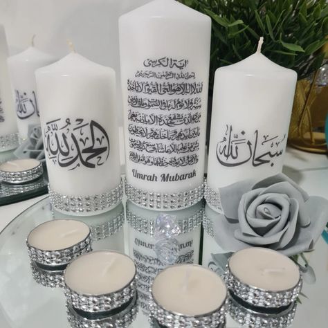 Message me for order Islamic Candles, Umrah Mubarak, Memorial Candle, Dental Hygiene, Message Me, Pillar Candles, Gift Set, Candles, Gifts