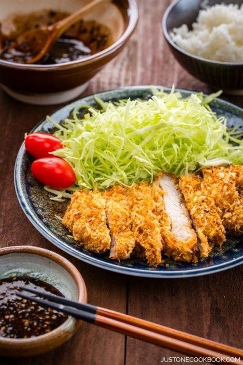 Crispy Salmon Recipe, Katsu Chicken, Pork Cutlet Recipes, Healthy Japanese Recipes, Katsu Recipes, Just One Cookbook, Tonkatsu Sauce, Easy Japanese Recipes, Juicy Pork Chops