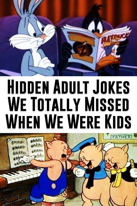 These hidden jokes are guaranteed to make you question everything you thought you knew about your favorite children’s shows and movies. Silly Gifts, Hiking Hairstyles, Funny Animated Cartoon, Funny Cartoon Pictures, Funny Cartoons Jokes, Funny Jokes To Tell, Hiking Quotes, Kids' Movies, Shows And Movies