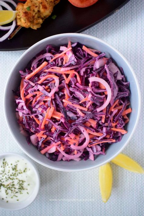 Tahini Slaw, Asian Coleslaw Dressing, Coleslaw Recipe Without Mayonnaise, Teriyaki Coleslaw Asian Slaw, Healthy Asian Slaw, Asain Slaw, Red Cabbage Mango Slaw, Cabbage Tahini, Quick Salad Recipes