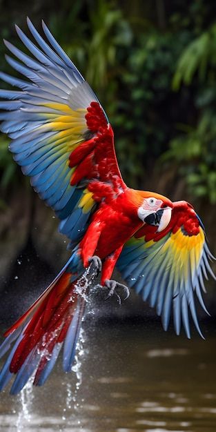 Parrot Reference Photo, Macaw Parrot Aesthetic, Macaw Parrot Photography, Macaw Aesthetic, Exotic Birds Photography, Parrot Photography, Birds Flying Photography, Parrot Photo, Flying Photography