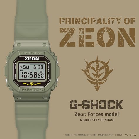 Gundam Principality of Zeon x G-Shock DW-5600 for sale by lottery to Gundam Fan Club Premium Members - G-Central G-Shock Fan Site Casio Ga 2100, Casio Gm 5600, Casio G Shock Frogman, Casio G Shock Ga 2100, Casio G Shock Dw 6900, Anti Social Social Club, Billionaire Boy, G Shock Watches, Billionaire Boys Club