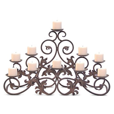 Pilgrim Home and Hearth 17504 Venice Ficraft065-20 Candelabra Candle Holder Distressed Bronze * To view further for this item, visit the image link.(It is Amazon affiliate link) #home Fireplace Candelabra, Decorative Fireplace Screens, Bronze Candle Holders, Candles In Fireplace, Iron Candle Holder, Fireplace Tool Set, Tuscan Decorating, Crystal Candle Holder, Iron Candle