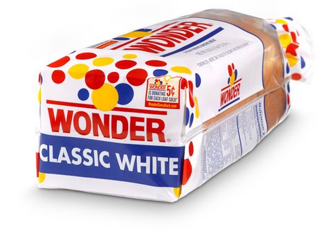 Wonder Bread bag and logo Carnation Breakfast Bars, Monster Themed Food, Four Food Groups, Wonder Bread, Red Tricycle, Bread Designs, How To Store Bread, Processed Sugar, Grocery Coupons