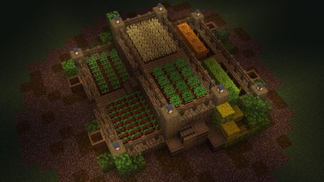 Farming Ideas Minecraft, Minecraft Farming House, Farming Minecraft Ideas, Minecraft Food Farm, Minecraft Farming Ideas, Minecraft Crop Farm Ideas, Minecraft Farm Ideas Crops, Minecraft Farming, Patio Ideas Garden