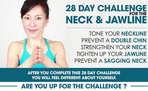 Join our first CONTEST and WIN the 28 Day Challenge for the Neck and Jawline! Click below and find out how...it's super easy! Get a chance to start practicing Face Yoga with us! Good luck! http://linkz.mobi/sc/k3f39 Jawline Exercise, Neck And Shoulder Exercises, Face Yoga Method, Neck Tightening, Sagging Neck, Face Yoga Exercises, Tighten Loose Skin, 28 Day Challenge, Neck Exercises