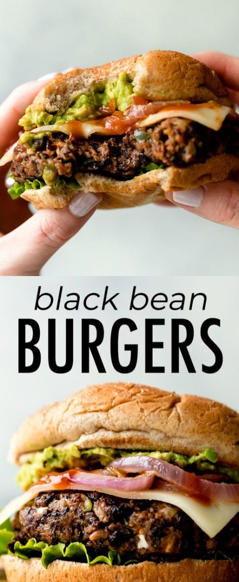 Bean Burgers Recipe, Baked Meat, Resep Burger, Black Bean Burger Recipe, Black Bean Burger, Pasta Vegetariana, Veggie Burgers Recipe, Bean Burgers, Black Bean Burgers