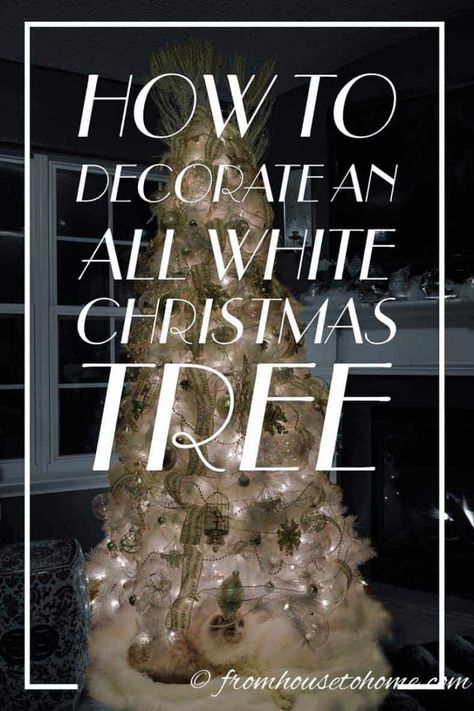 Glam White Christmas Tree, White Christmas Tree Decor Ideas 2022, Ways To Decorate A White Christmas Tree, Decorated White Christmas Trees Ideas, Christmas Tree Decorated In White, White Flocked Trees Decorating Ideas, How To Decorate A White Christmas Tree, White Xmas Tree Ideas, Decorating A White Christmas Tree