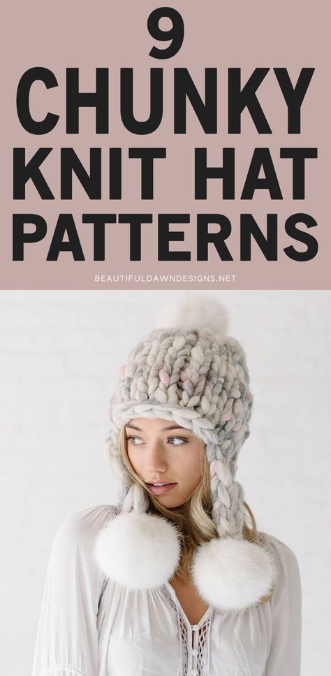 Super Chunky Beanie Hat Patterns, Super Chunky Wool Crochet Patterns Free, Hand Knitted Hats For Women, Hand Knit Hat Patterns, Knitting Patterns Free Hats Bulky Yarn, Chunky Hand Knit Scarf Pattern, Chunky Hats Knitting Patterns, Knitted Hat Ideas, Chunky Knit Toque Pattern Free