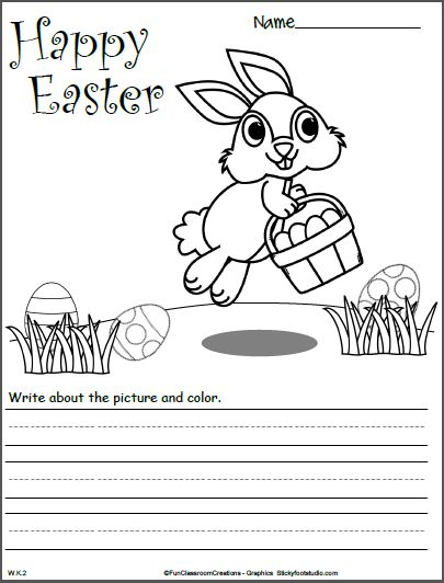 Easter Bunny Picture Writing Prompt Kindergarten Easter Worksheets, Easter Writing Prompts, Kindergarten Easter, Easter Math Worksheets, Easter Writing, Elementary Writing Prompts, Easter Kindergarten, Easter Bunny Pictures, Easter Worksheets