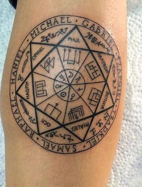 7 Archangels Tattoo, Seal Of Solomon Tattoo, King Solomon Tattoo, Solomon Tattoo, Constantine Tattoo, Magick Tattoo, Celtic Symbols And Meanings, St Michael Tattoo, Dark Mark Tattoos