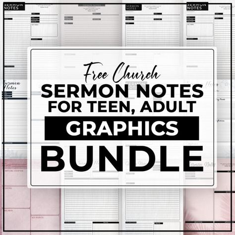 Sermon Note Sheets for Adults - Ministry Voice Sermon Notes For Adults, Sermon Notes Template Free Printable, Notes Graphic Design, Sermon Notes Template, Free Sermons, Journal Business, Church Sermon, Note Sheet, Notes Journal