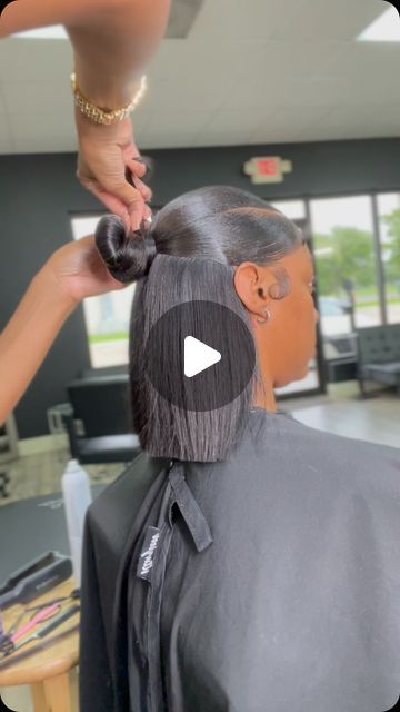 Slayed By Gabe At 100 Styles on Instagram: "Come To Work With Me 👐🏾
Low Half Up Half Down Quickweave Bob
www.slayedbygabe.com" Half Uo Half Down Hair Styles Bob, Half Up Half Down Bob Quickweave, Long Quick Weave Hairstyles No Leave Out, Half Up Half Down Bob Weave, Low Half Up Half Down Hair, Half Up Quick Weave, Spiky Bun Half Up Half Down, Short Half Up Half Down Quick Weave, Quick Weave Bob With Leave Out