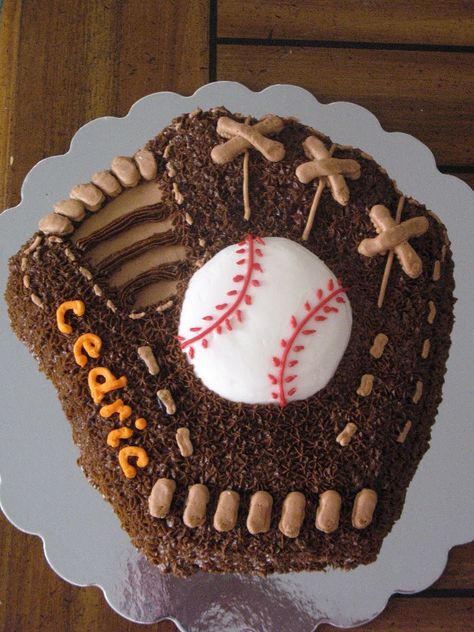 Baseball Glove Cake Half Baseball Cake, Baseball Bat Cake, Baseball Field Birthday Cake, Baseball Shaped Cake, Baseball Glove Cake, Baseball Birthday Cake, Sports Birthday Cakes, Baseball Birthday Cakes, 21st Bday Cake