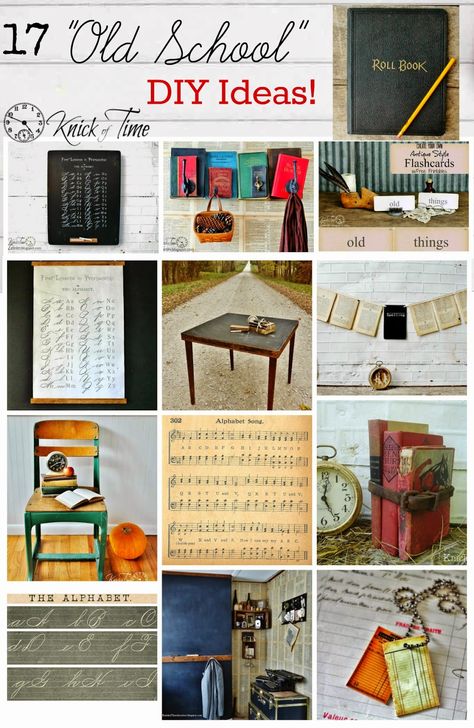 Back to School Decor Roundup - Old School Style! via KNICK OF TIME @ KnickofTime.net Shabby Chic Classroom Decor, Vintage School Decor, Vintage Classroom Decor, Shabby Chic Classroom, Back To School Decor, I Love School, Crafts For Teens To Make, Old School House, Back To School Party