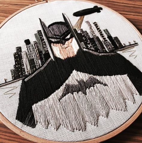 #batman 🦇. #embroidery #embroideryart #embroiderydesign #embroidelicious #embroideryhoop #modernembroidery #embroiderersofinstagram Batman Embroidery Designs, Batman Embroidery, Personalised Gifts Diy, Floral Embroidery Patterns, Embroidered Art, Hand Logo, Small Sewing Projects, Cute Embroidery, Hand Embroidery Art