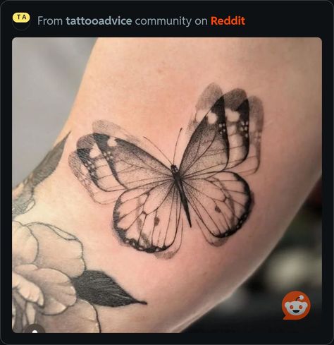 Painted Lady Butterfly Tattoo, Moving Butterfly Tattoo, Flapping Butterfly, Moving Butterfly, Tattoo Advice, Moving On Tattoos, Back Of Leg Tattoos, Unique Butterfly Tattoos, No Regrets Tattoo