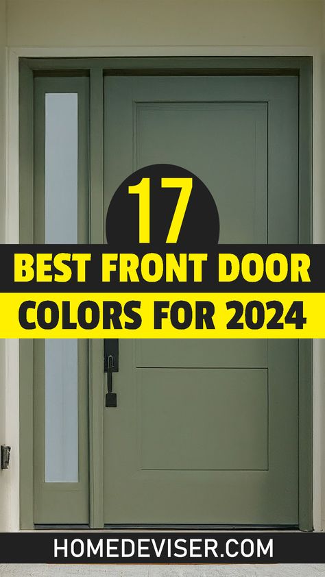 17 Best Front Door Colors for 2024! Make a statement with your front door in 2024! Explore these 17 beautiful front door paint colors to find the perfect hue that reflects your style and creates a warm welcome for your guests. Exterior Door Paint Colors, Best Front Door Paint Colors, Best Front Door Paint, House Doors Colors, Outdoor Paint Colors, Exterior Front Door Colors, Entry Door Colors, Exterior Door Styles, Painted Exterior Doors