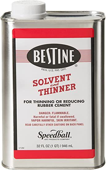 Amazon.com: Bestine Solvent and Thinner for Rubber Cement – Cleans Ink, Adhesive and Parts, 32 Ounce Can: Home & Kitchen Cement Cleaner, Rubber Cement, Sticker Removal, Paint Thinner, Remove Labels, Spray Adhesive, Adhesive Glue, Pen Refills, Glitter Paper