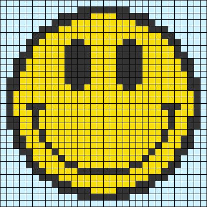 Alpha Patterns Smiley Face, Smiley Alpha Pattern, Smiley Face Alpha Pattern, Maxi Skirt Crochet, Blouse Free Pattern, Crochet Grid, Emoji Face, Face Smile, Free Pattern Crochet