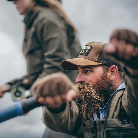 Long Beard, Beard Look, Rugged Men, Hipster Man, Boy Poses, Man Up, Mesh Cap, Outdoor Fashion, Dark Tan