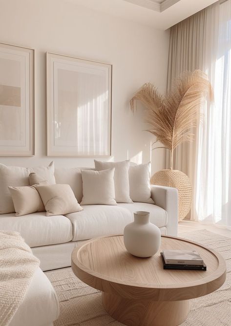 Beige Living Room Decor, Beige Living Rooms, Apartment Living Room Design, Living Room Design Inspiration, Neutral Living Room, Home Design Living Room, White Living Room, Decor Home Living Room, Story House