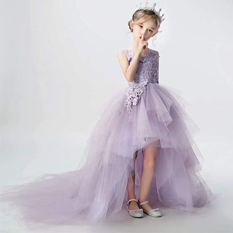 Amazon.com: Angel Dress Shop Train Flower Girl Dress High-Low First Communion Lace Tulle Appliques Pageant Wedding Puffy Long Tail Dress（Black 2）: Clothing Long Tail Dress, Grey Flower Girl Dress, Gray Flower Girl, Tail Dress, Puffy Dresses, First Communion Dress, Wedding Flower Girl Dresses, Angel Dress, Wedding Flower Girl