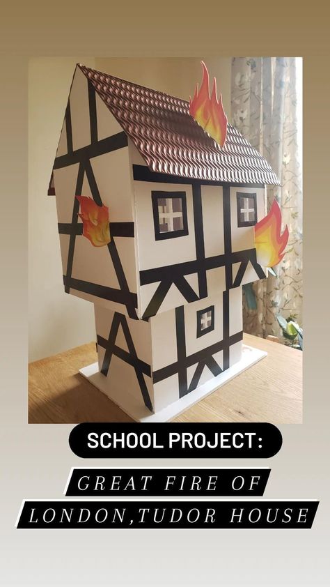 Made entirely of foam board except for the roof Great Fire Of London, Tudor House, London House, School Project, Foam Board, The Roof, School Projects, Roof, London