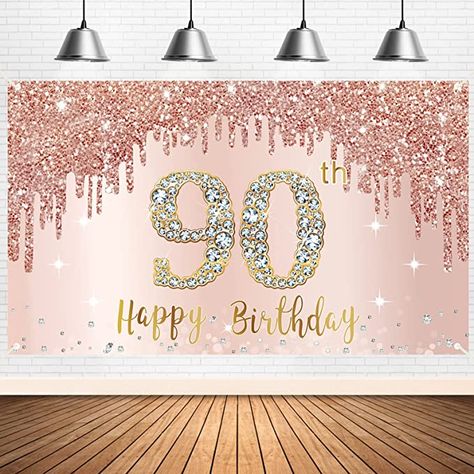 Amazon.com: Happy 90th Birthday Banner Backdrop Decorations for Women, Rose Gold 90 Birthday Party Sign Supplies, Pink 90 Year Old Birthday Poster Background Photo Booth Props Decor : Home & Kitchen Birthday Poster Background, Poster Background, Party Sign, Booth Props, Background Photo, Birthday Poster, Backdrop Decorations, Photo Booth Props, Banner Backdrop