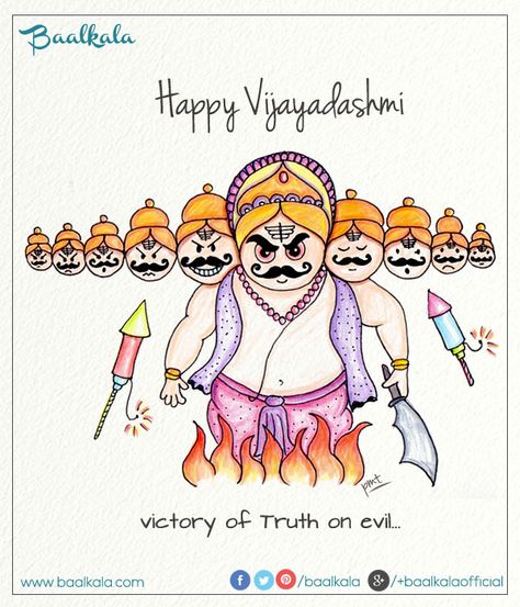 Happy ‪#‎dusshera‬ to all .. Let's celebrate this ‪#‎vijayadashmi‬ with blessing of maa ‪#‎DURGA‬ and enjoy the victory of lord ‪#‎RAMA‬ on evil.. keep loving <3 ART with Baalkala www.baalkala.com Diwali Drawings, Diwali For Kids, Happy Dussehra Wallpapers, Spices Storage, Dussehra Wallpapers, Dussehra Wishes, Happy Dusshera, Dussehra Images, Drawing Competition