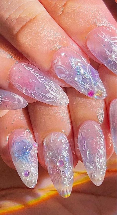 Jellyfish Nails, Jel Nails, Aquarium Nails, Fish Nails, Japan Nail, Cruise Nails, Dragon Nails, Opal Nails, Pet Ducks