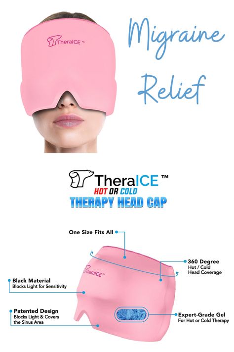 TheraICE Migraine Headache Relief Cap, Hot & Cold Therapy Hat, Migraine Relief Cap, Cool Gel Head Wrap, Headache Cap Ice Pack Mask, Cold Compress Migraine Relief Products Device for Tension & Stress Tension Headache Relief, Forward Head Posture Exercises, Neck And Shoulder Muscles, Migraine Headache, Constant Headaches, Forward Head Posture, Holistic Diet, Working Mom Tips, Nerve Pain Relief