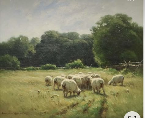 Landscape Art Pencil, Landscape Simple, Acrylic Painting Landscape, Simple Landscape, Landscape Autumn, Sheep Paintings, Painting Contemporary Art, Farm Paintings, Oil Painting Inspiration